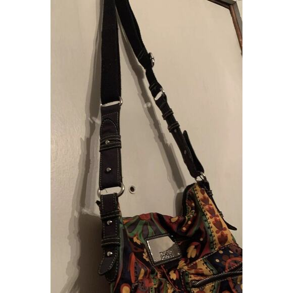 Tyler Rodan Crossbody Messenger Shoulder Bag Paisley Colorful Preowned Pockets - Picture 6 of 16